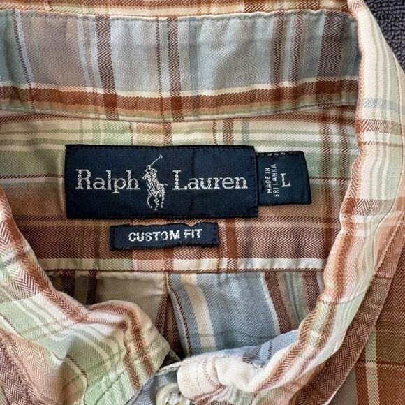Polo Ralph Lauren Men’s Custom Fit Long Sleeve Button Down Shirt Plaid Sz Large - Picture 11 of 13